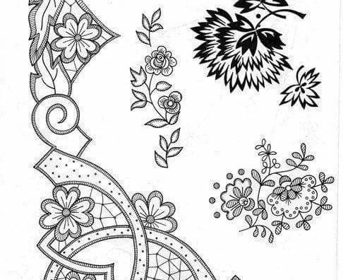 Lace Fleur Cut‑Work Border – Digital Embroidery Design (DST, PES, JEF, EXP)